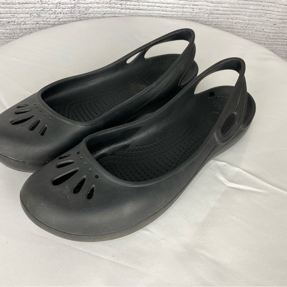 Crocs Thea Ballet Sling Back Flats Black Size 9 - Picture 2 of 9